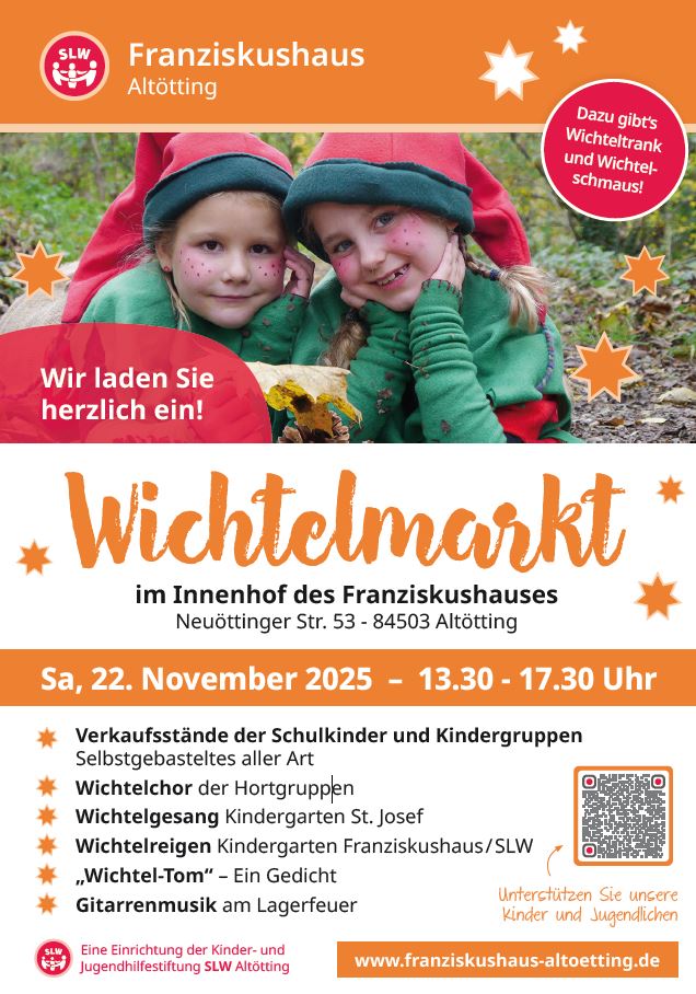 Ein Plakat mit Einladung zum Wichtelmarkt